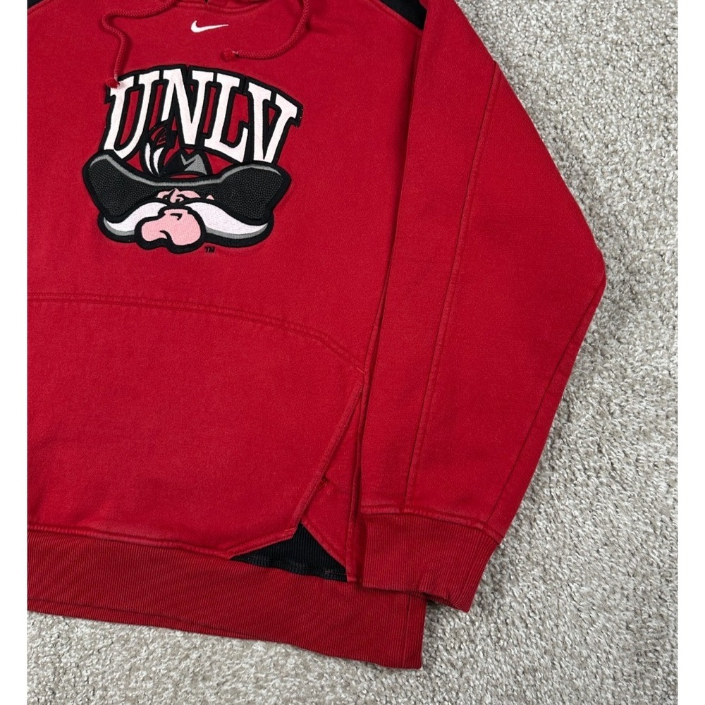 Vintage Unlv Rebels Hoodie Mens Medium Red Nike Center Swoosh Sweatshirt Y2k View 3